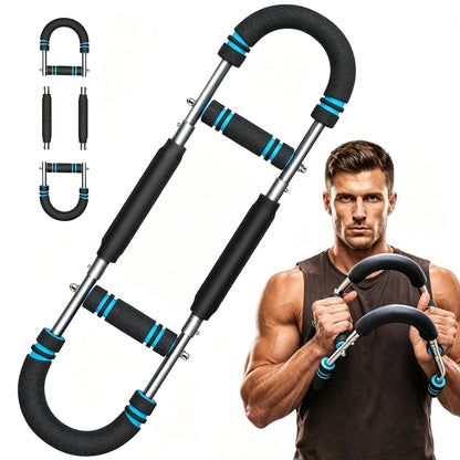 Feeray Twister Arm Trainer for Men, 66-110 LBS Adjustable Chest Workout Equipment, Home Fitness Spring Resistance, Black/Blue