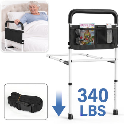 YCPINGC Bed Assist Rails for Seniors, Adjustable Bed Rails for Elderly Adults with Safety Guard, Storage Bag, Fixing Strap, Grounding