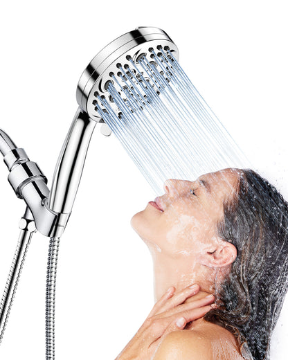 Hodvit Handheld Showerhead with Hose, 10 Spray Modes Stainless Steel High Pressure Shower Head,New