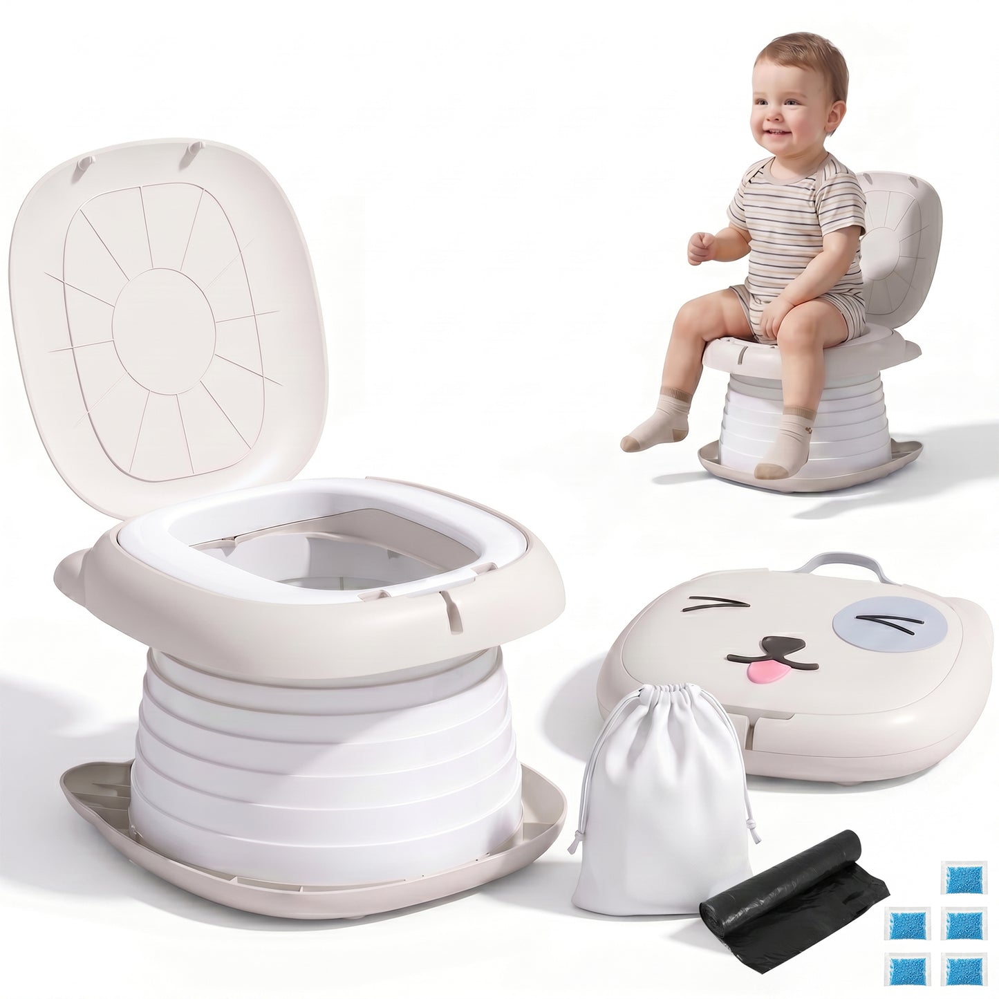 ZNQPLF Foldable Training Toilet, Portable Toilet for Kids, Travel Potty for Car Camping Outdoor Indoor.