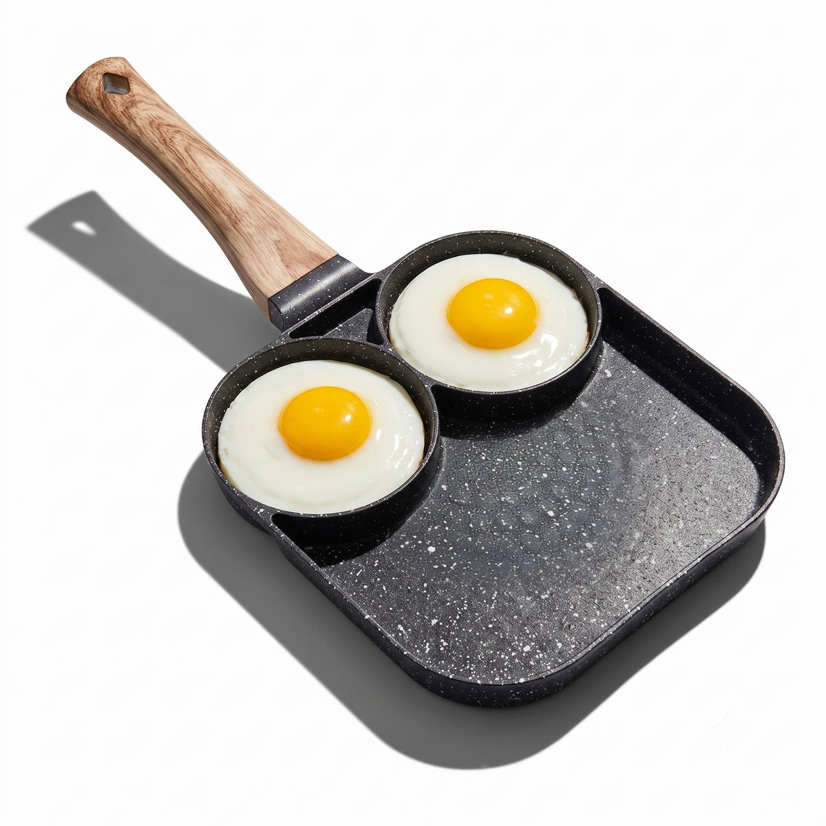 M Buder Egg Frying Pan, 3-Cup Nonstick Egg Pan , Aluminum Breakfast Skillet for Breakfast, Pancake, Hamburger, Sandwiches, Suitable for Gas Stove & Induction Cookware