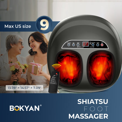 BOKYAN Shiatsu Foot Massager, Foot Spa for Comfort and Relief, Big, Gift, Black