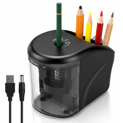 AOLIGO Electric Pencil Sharpener Auto Stop, Automatic Sharpener for Classroom Office Home Art Pencils Black
