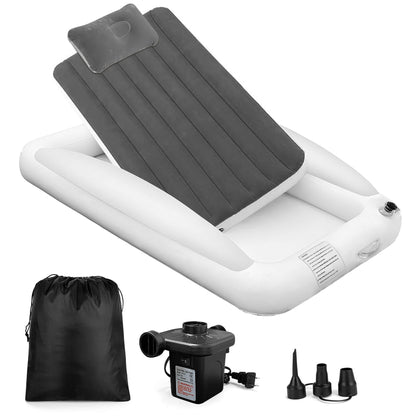 Rupoun Toddler Travel Bed Inflatable Air Mattress for Kids, Baby, Camping, Portable, Gray