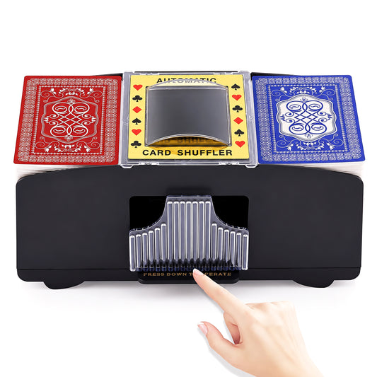 Alylo Automatic Card Shuffler for 1-2 Decks, Battery Operated ABS Card Shuffling Machine, Anti-Jam U-Slot