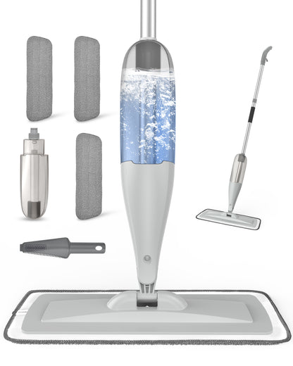 BIMZUC Spray Mop for Floor Cleaning with 3 Washable Pads-Wet Dry Microfiber Mop with 27 oz Refillable Bottle, Gray - New