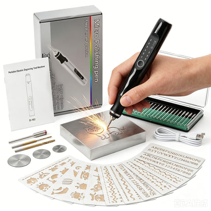 LZSDS Cordless Engraving Pen, 3-Speed Rechargeable Rotary Engraver Tool for DIY Craft Marking on Wood, Metal and Glass