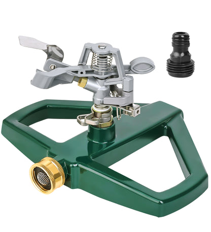 OHHANI Patio Sprinkler, Heavy-Duty 360-Degree Rotating Pulse Lawn Sprinkler With Metal Base, Large Area 5800 Sq Inch, Suitable For Large Gardens And Patios