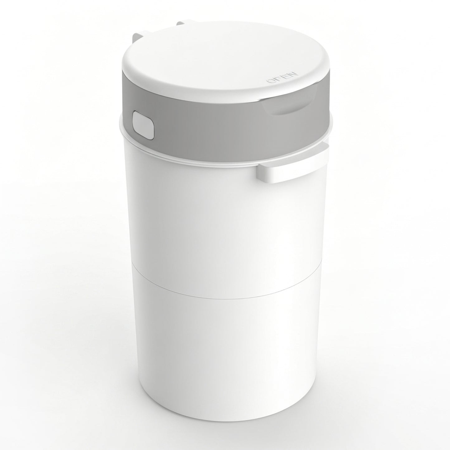 ZNQPLF Baby Diaper Pail, Advanced Odor Control Diaper Bin for Nursery, Hands-Free Twist-Seal Disposal System, Gray-White