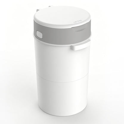 ZNQPLF Baby Diaper Pail, Advanced Odor Control Diaper Bin for Nursery, Hands-Free Twist-Seal Disposal System, Gray-White