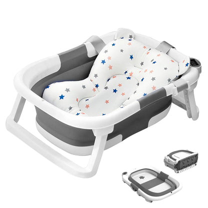 LAZIOEGR Baby Bathtub Collapsible Bathtub for Newborn, Portable Bathtub, Gray