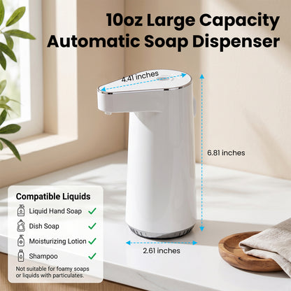 XSAPT Touchless Automatic Soap Dispenser, Rechargeable Foaming Hand Soap Dispenser, 4-Level Wall Mount, 300ml