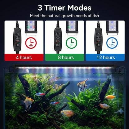 Feeray 10-Level Dimmable LED Aquarium Light with Auto Timer for Fish Tanks & Planted Aquariums