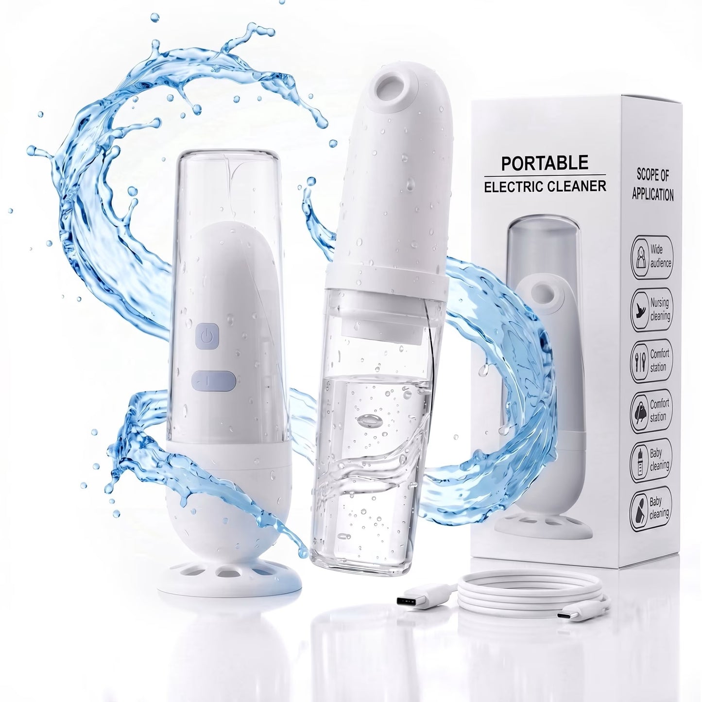 LZSDS Portable Bidet Electric 3 Mode, Travel Bidet with 11 Hole Nozzle Type C Rechargeable for Personal Hygiene