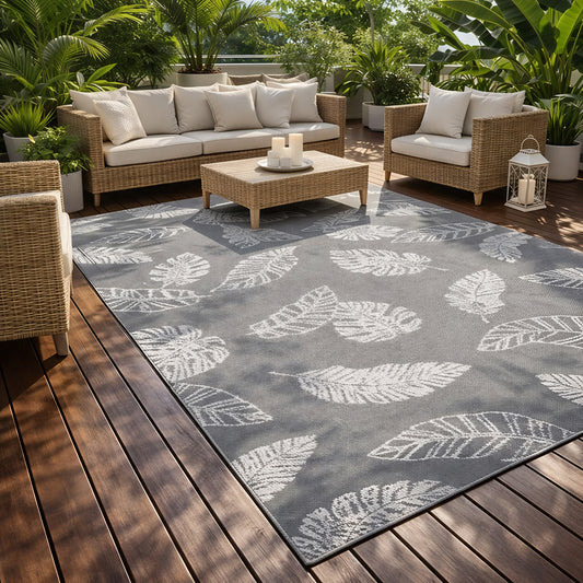 OHHANI Outdoor Rug, 5'x8' Waterproof Reversible Patio Mat, Plastic Straw RV Camping Carpet for Deck, Beach, Garden