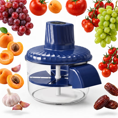 MUSPLUTO Automatic Grape Peeler Machine, USB Rechargeable Electric Fruit Peeler for Garlic, Cherry Tomato, Ginger and Small Potato, 9.45 x 7.48 x 7.48in, Blue