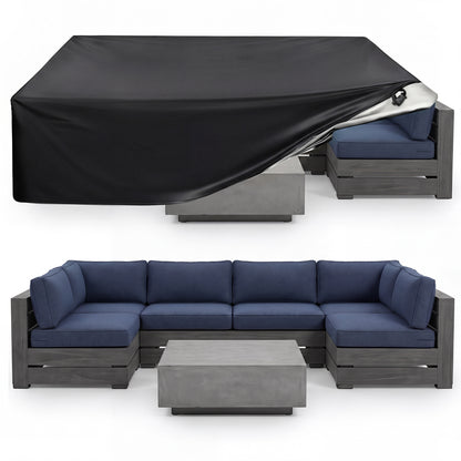 OHHANI Patio Furniture Cover, 420D Oxford 90" L x 60" W x 29" H with 4 Ajustable Buckles 100% Waterproof for Sectional Sofa