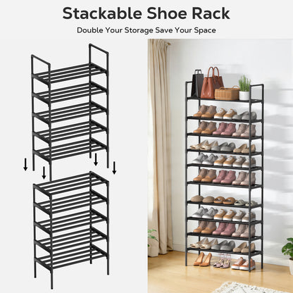 WEENEED 5-Tier Shoe Rack, Closet Organizer, Bedroom Shoe Storage, Easy Assembly, Metal Rods, Holds up to 18 Pairs