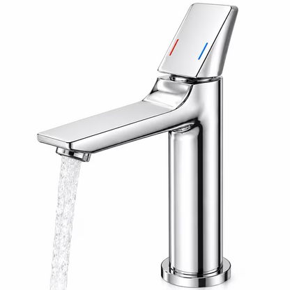 LZSDS Bathroom Faucet Single Handle, Hot Cold Dual Control Water Saving with Honeycomb Aerator and Thickened Handle