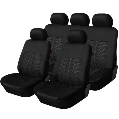 FLORAY 9-Piece Car Seat Covers - Airbag Safe, Thickened, Split Rear, Machine Washable - Universal Fit for Cars, SUVs, Trucks, Black