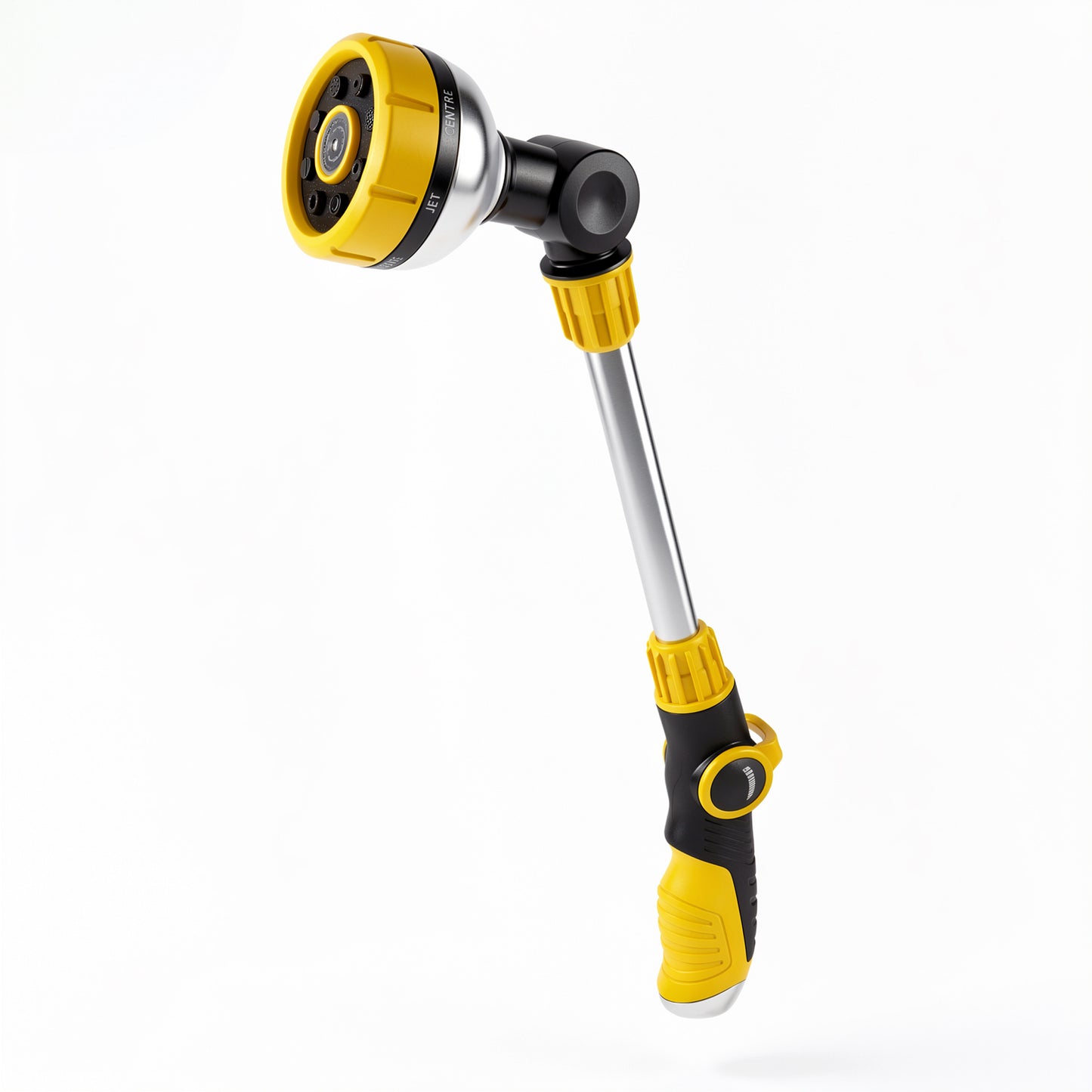 OHHANI Metal Watering Wand with 8 Spray Patterns Thumb Control, 180° Adjustable Nozzle, for Watering Hanging Baskets Yellow