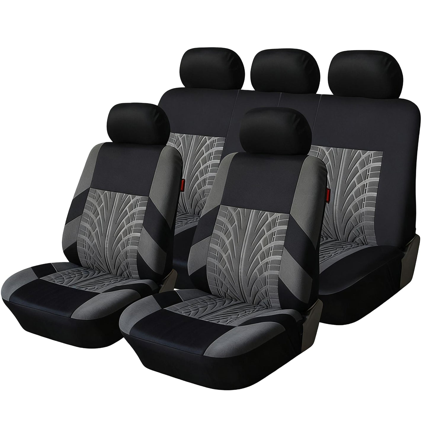 FLORAY 9-Piece Car Seat Covers - Airbag Safe, Thickened, Split Rear, Machine Washable - Universal Fit for Cars, SUVs, Trucks, Gray