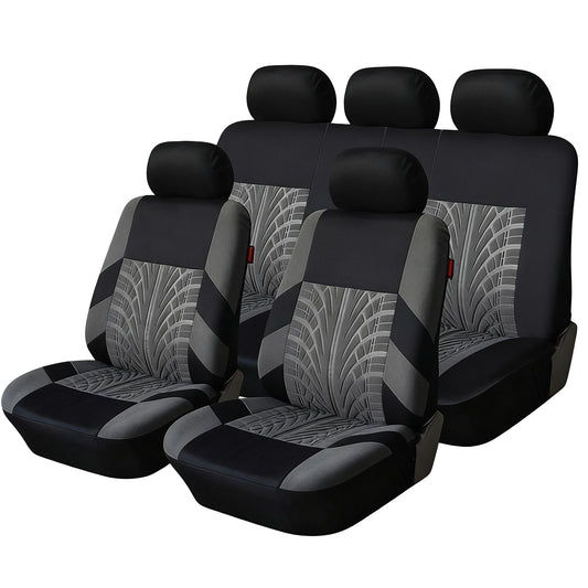 FLORAY 9-Piece Car Seat Covers - Airbag Safe, Thickened, Split Rear, Machine Washable - Universal Fit for Cars, SUVs, Trucks, Gray