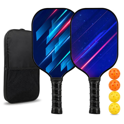 Feeray Pickleball Paddles Set of 2, USAPA Approved Lightweight Graphite Rackets with Honeycomb Core, 4 Balls and Backpack