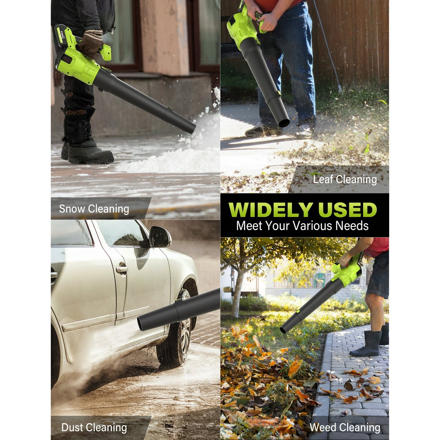 HOTREE Cordless Electric Leaf Blower, 600CFM/170MPH, 3 Speed Mode with 2 X 2.6Ah Battery for Lawn, Patio & Dust Cleaning