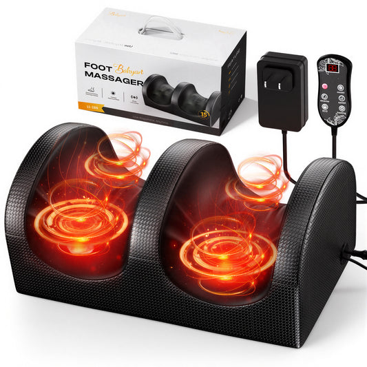 M Buder Foot Massager, Shiatsu Spa with Heat for Comfort and Relief, Gift, Black