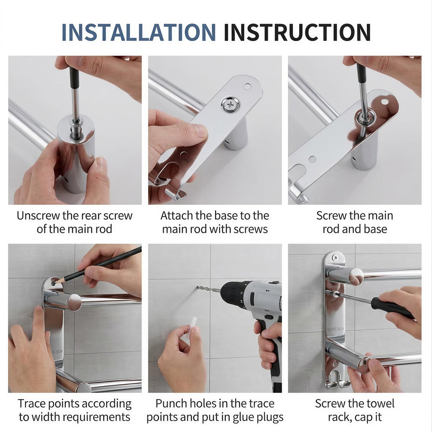 LZSDS Towel Racks for Bathroom Wall Mounted, 304 Stainless Steel Retractable Double Towel Bar 16-29 in with Hooks