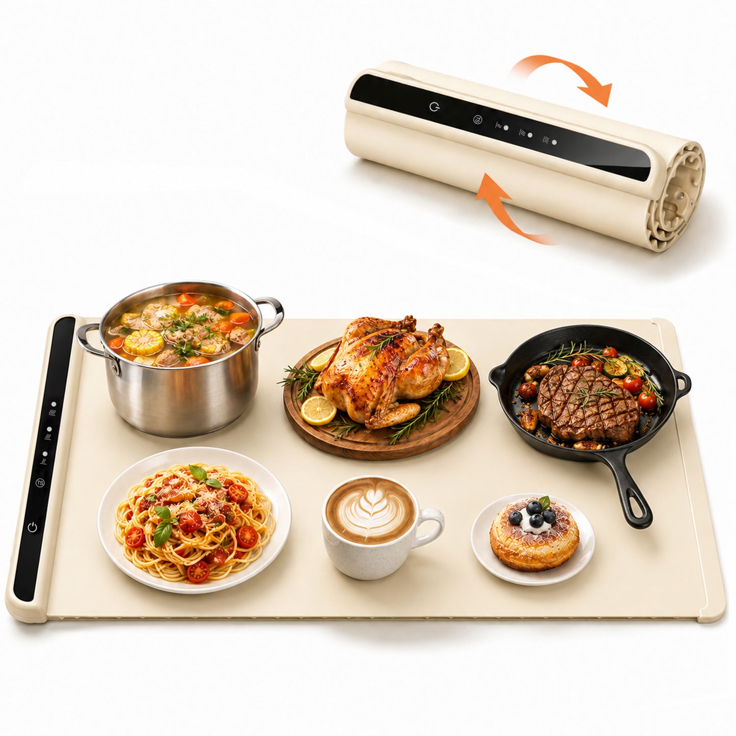 M Buder Food Warming Tray, Electric Warmer Mat, Portable Warmer for Party, Family Dinner, Residential, 3 Adjustable Temperature and Timer