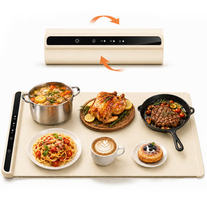 M Buder Food Warming Tray, Electric Warmer Mat, Portable Warmer for Party, Family Dinner, Residential, 3 Adjustable Temperature and Timer