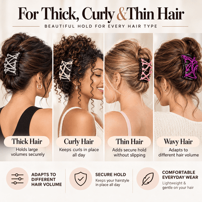 GigBu 6-Pack Magic Hair Combs for Women, Stretchy Double Comb Adjustable Clips, Multicolor, 2.9"