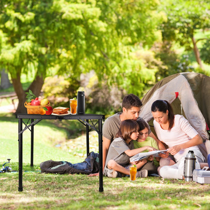 OHHANI Small Folding Grill Table, 2Ft Portable BBQ Table for Camping, Patio, Outdoor Dining & Picnic, Compact & Easy Storage, Black