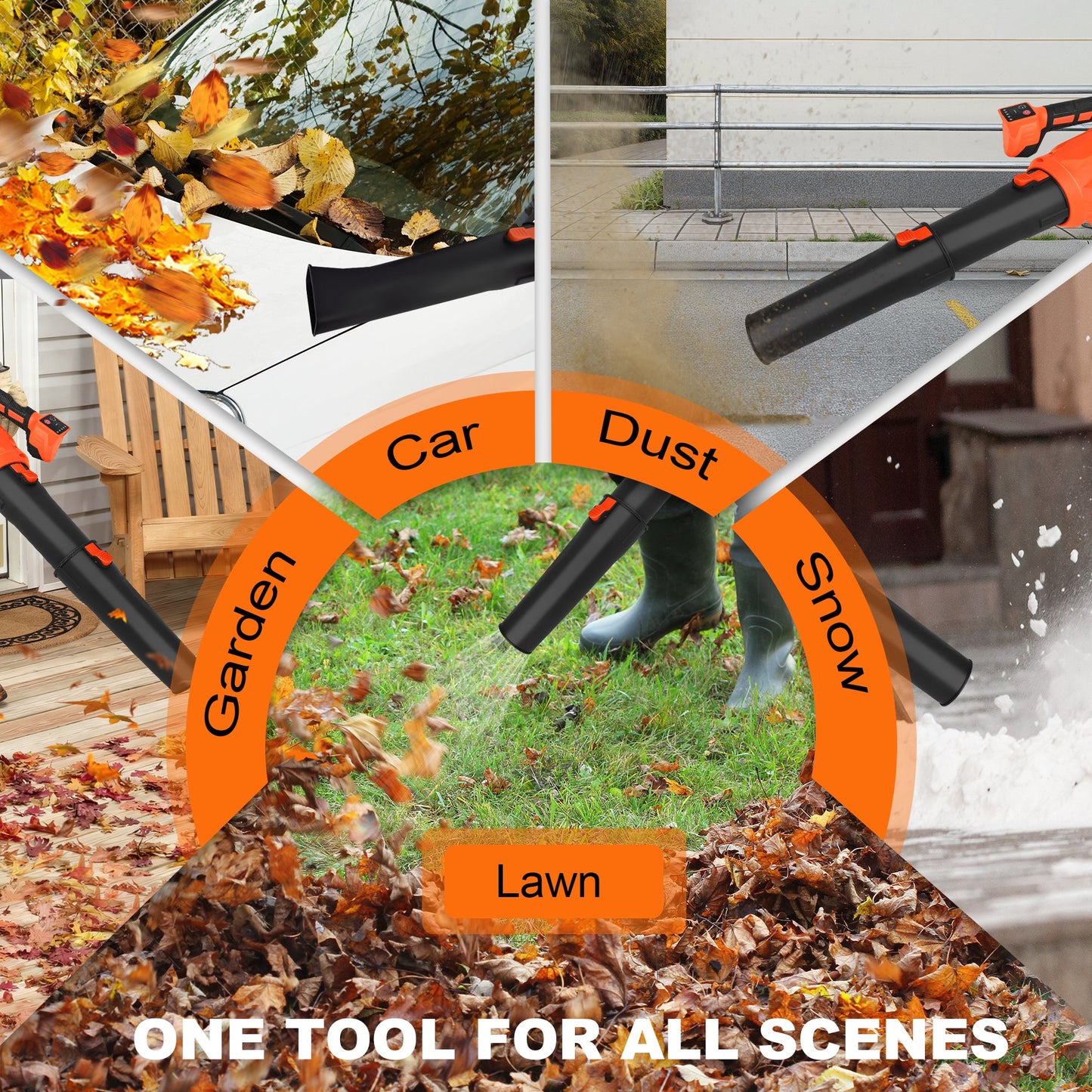 HOTREE Cordless Leaf Blower 600CFM 170MPH, 6 Speed Electric Leaf Blower with 2×2.0Ah Batteries for Lawn, Patio, Yard and Dust Cleaning