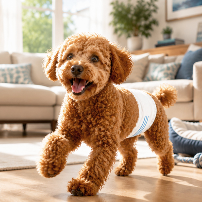 Sunypet Disposable Male Dog Wraps with Stretchy Waistband, Small, 50 Count – Leak-Resistant & Absorbent for Training, Travel, Excitable Urination