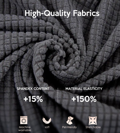 WEENEED Recliner Chair Cover, Stretch Polyester One-Piece Slipcover with Side Pocket, Universal Fit Sofa Protector for Pets and Home Décor, Dark Gray