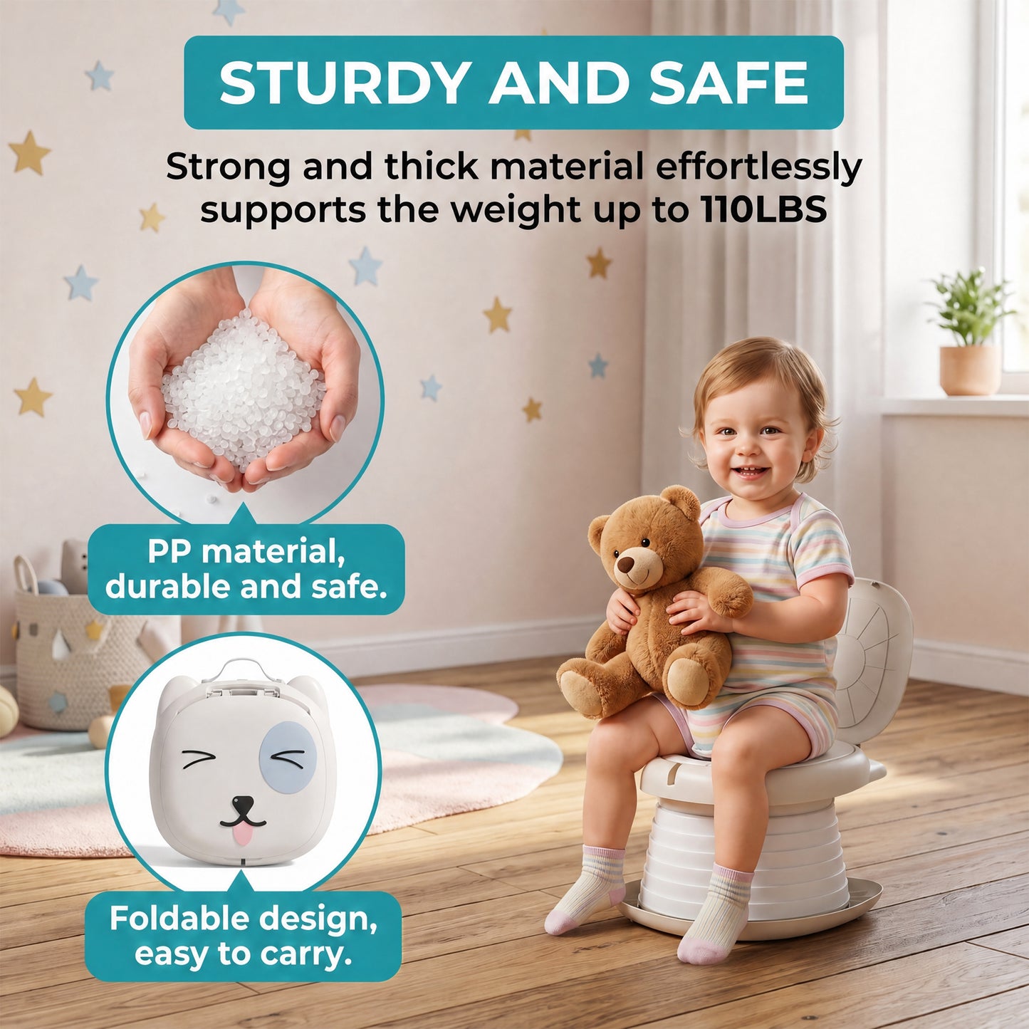 ZNQPLF Foldable Training Toilet, Portable Toilet for Kids, Travel Potty for Car Camping Outdoor Indoor.