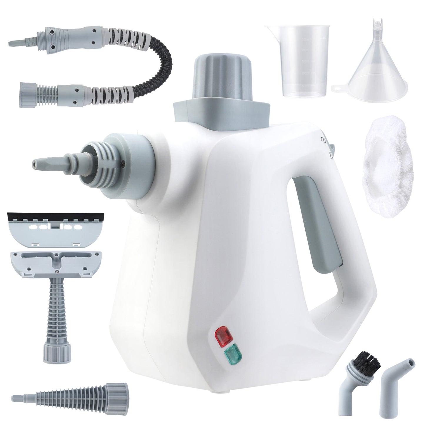 BIMZUC Handheld Steam Cleaner, 1000W Multi-Surface Cleaner with 9 Accessories, Compact Design, White