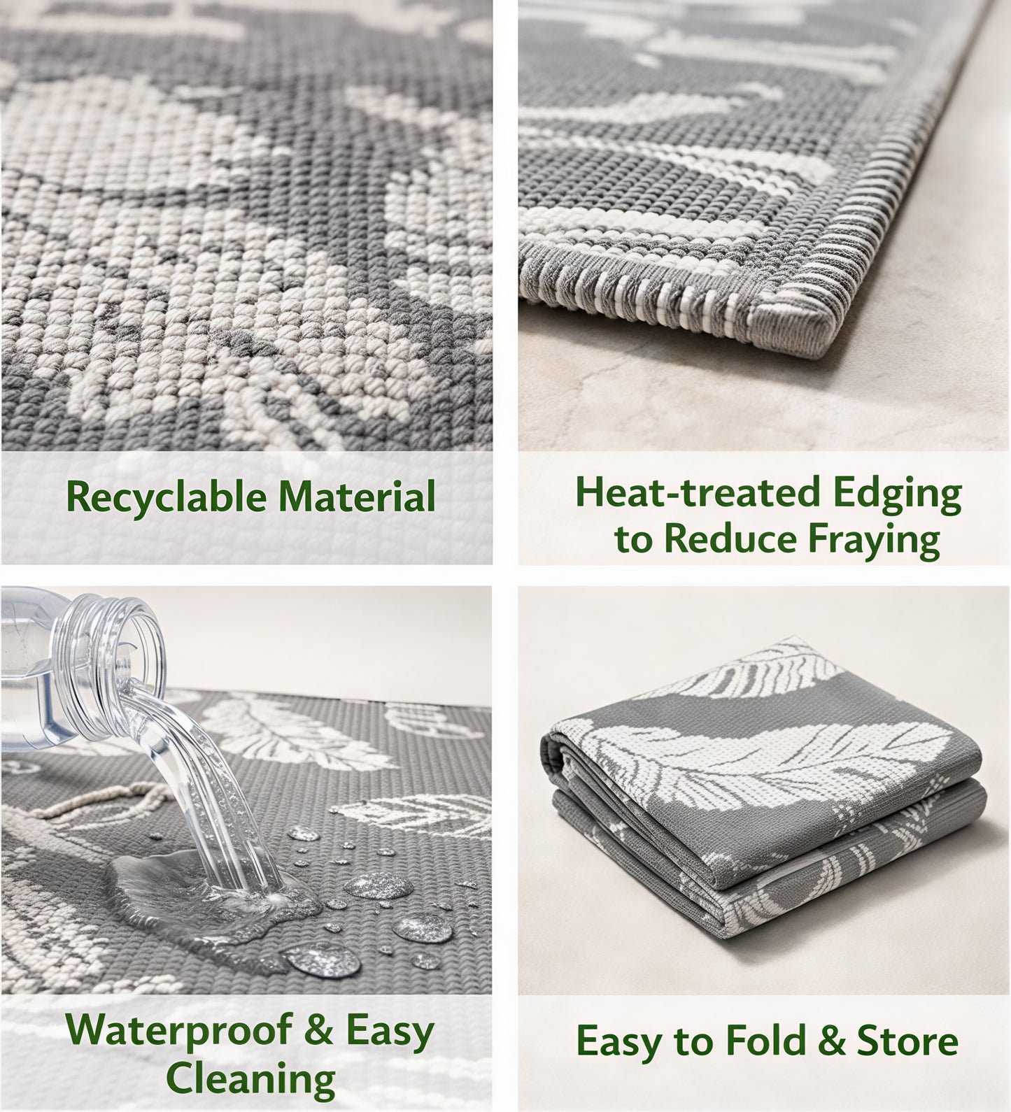 OHHANI Outdoor Rug, 5'x8' Waterproof Reversible Patio Mat, Plastic Straw RV Camping Carpet for Deck, Beach, Garden