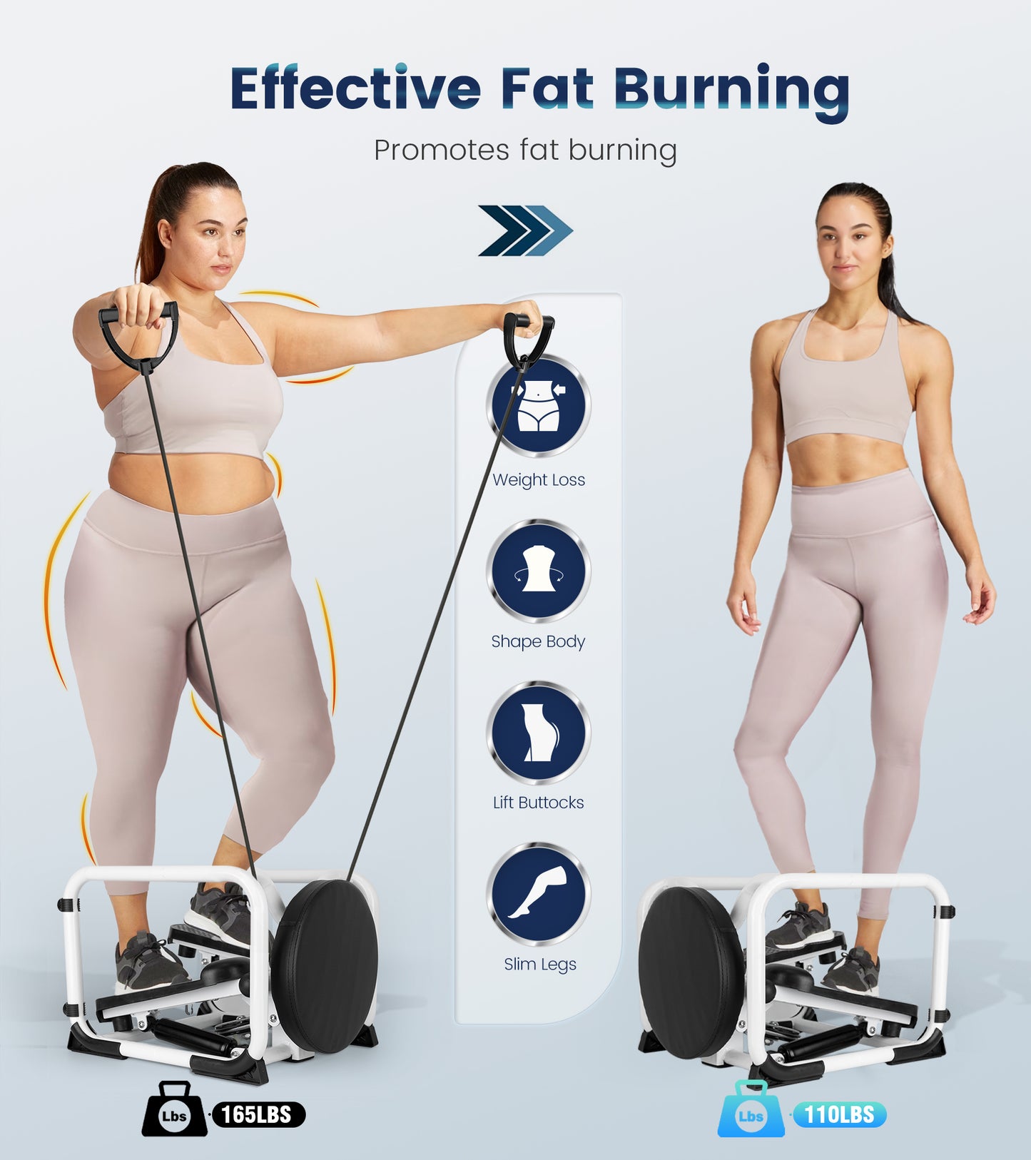 BIMZUC Steppers for Exercise with Twist Stool, Multifunctional Mini Fitness Machine for Full Body Workout, Home Workout Equipment with Resistance Bands & LCD Monitor