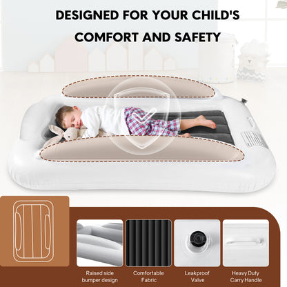 Rupoun Toddler Travel Bed Inflatable Air Mattress for Kids, Baby, Camping, Portable, Gray