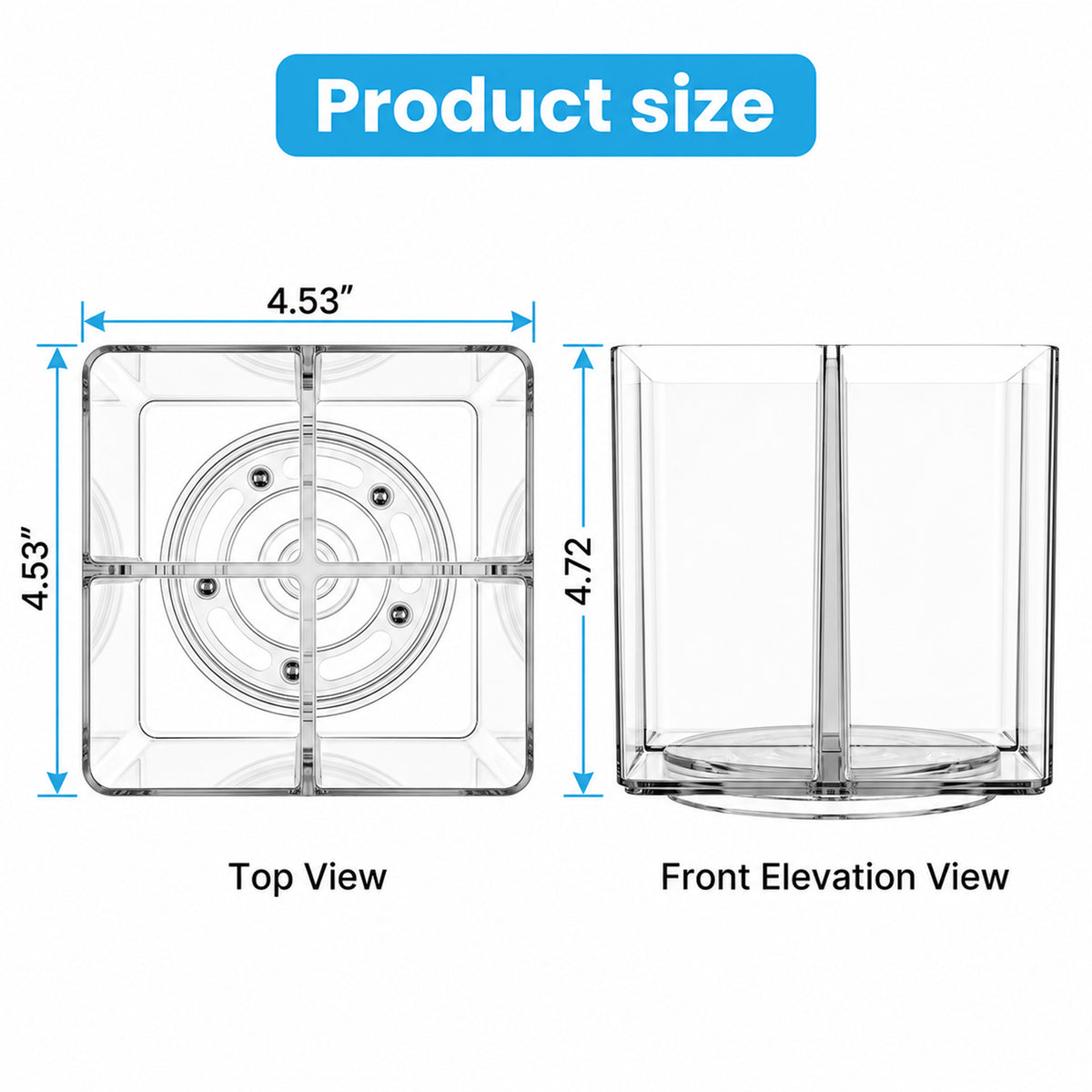 XSAPT Acrylic 4-Compartment Pen Holder, Clear, 1-Piece