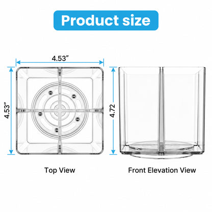 XSAPT Acrylic 4-Compartment Pen Holder, Clear, 1-Piece