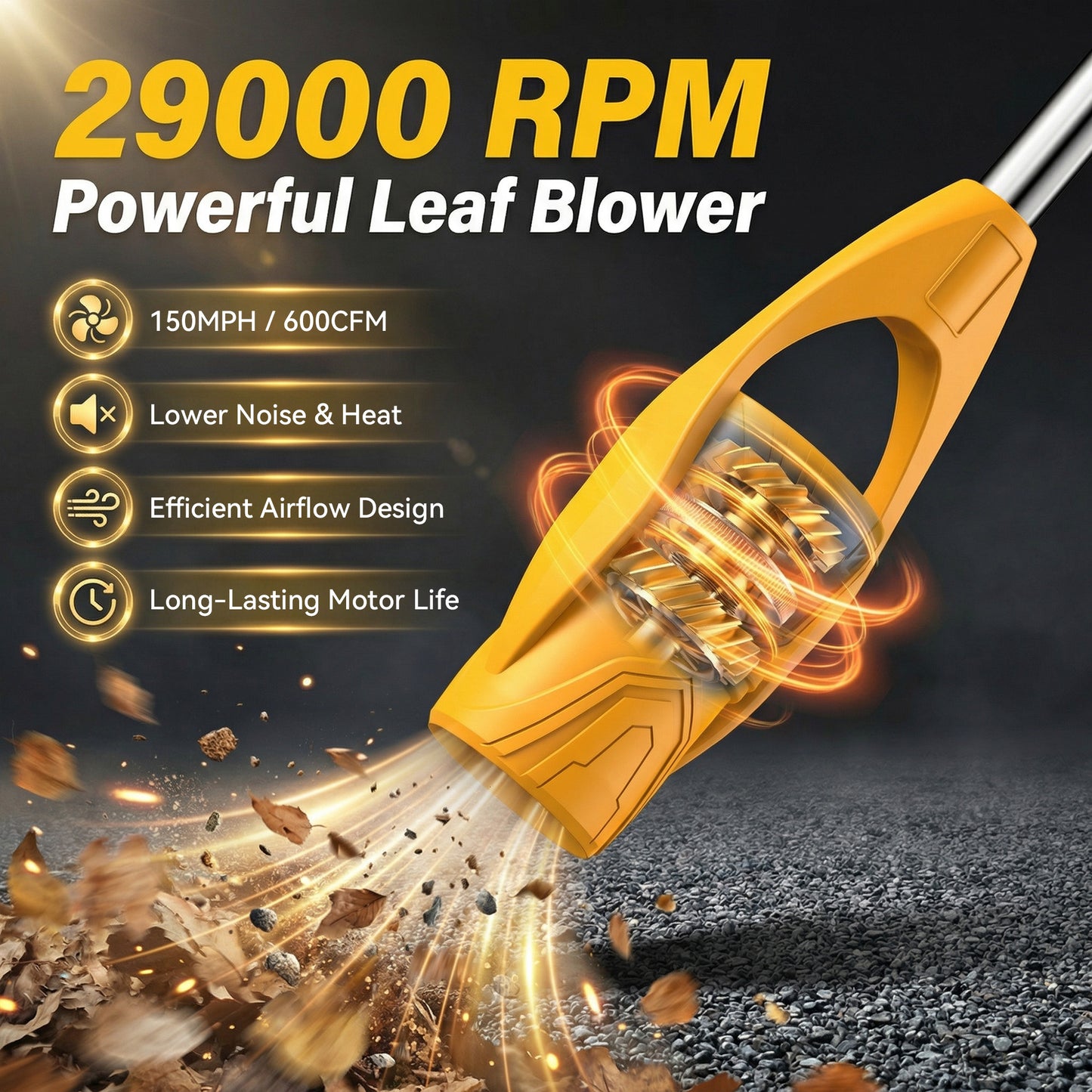 HOTREE Cordless Leaf Blower, 600CFM 150MPH with 2×21V Batteries Foldable Leaf Blower for Blowing Leaves, Patio Cleaning, Lawn Care and Dus