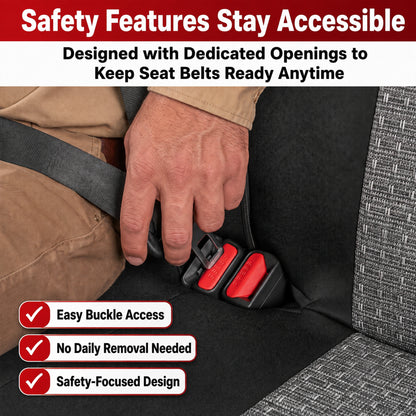 FLORAY Universal Car Seat Covers Full Set for Sedans & Compact SUVs, Airbag Compatible Auto Seat Protectors, Front & Rear Bench, Black