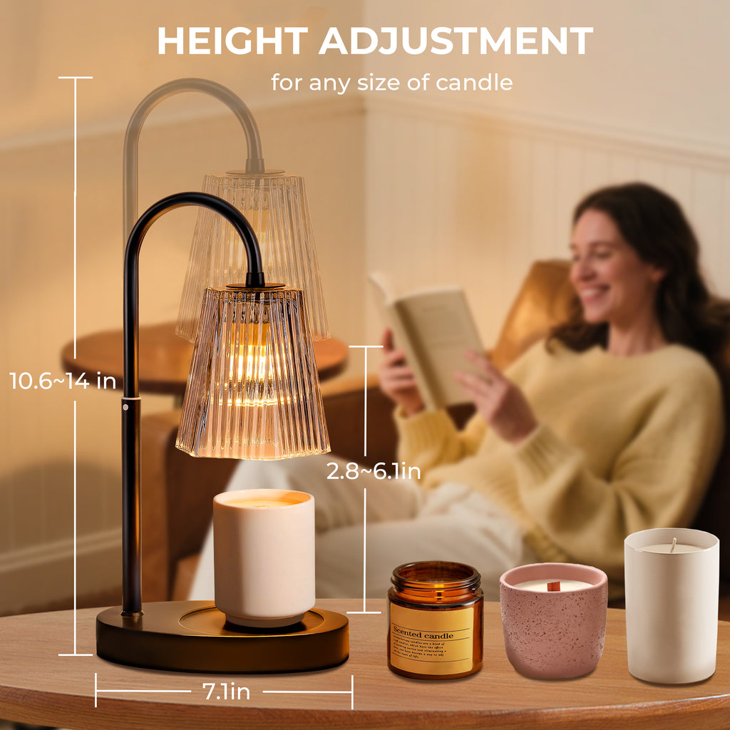 AOLIGO Candle Warmer Lamp, Tabletop with Timer and Dimmer, Adjustable Height, Flame-Free for Home Decor, Gift for Christmas