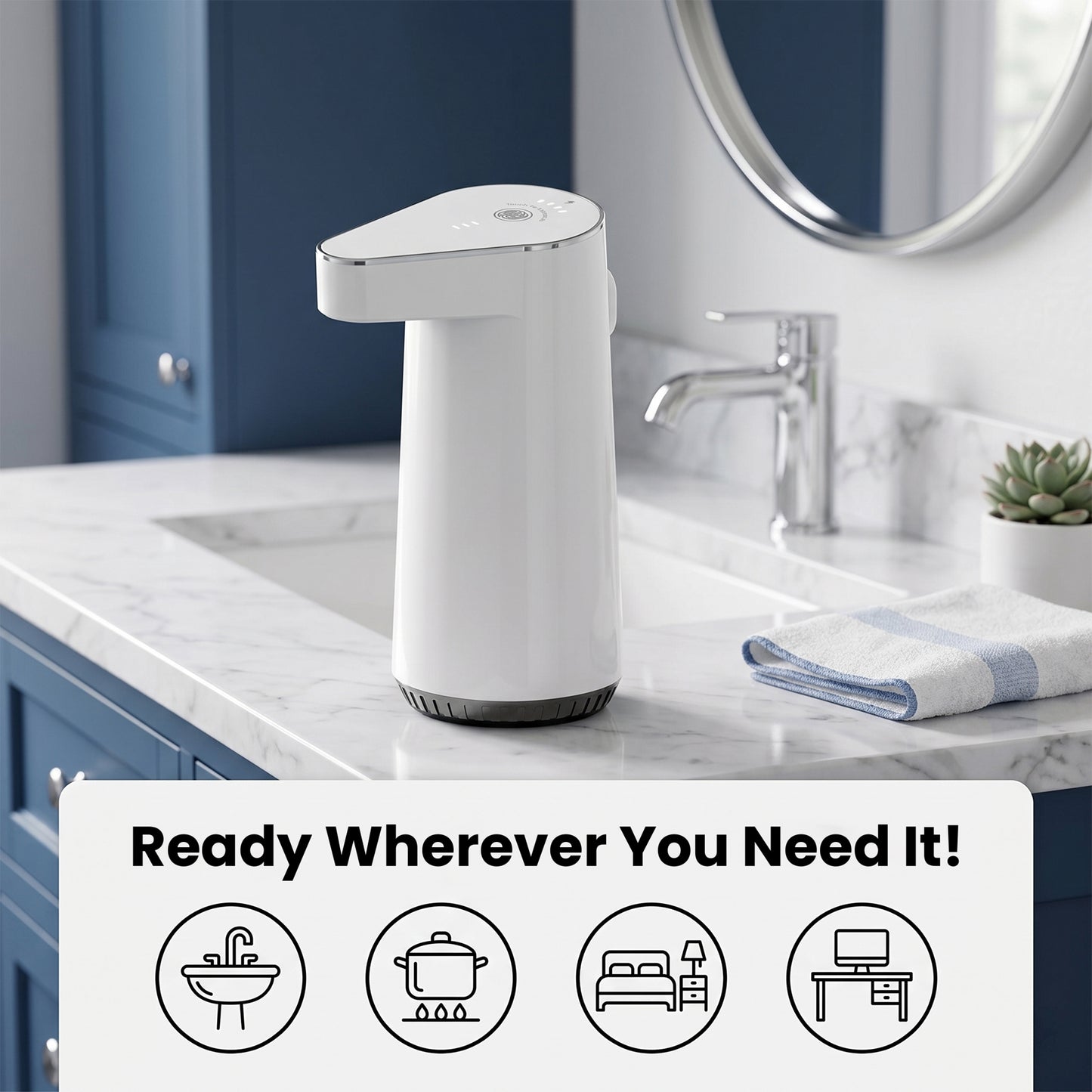 XSAPT Touchless Automatic Soap Dispenser, Rechargeable Foaming Hand Soap Dispenser, 4-Level Wall Mount, 300ml
