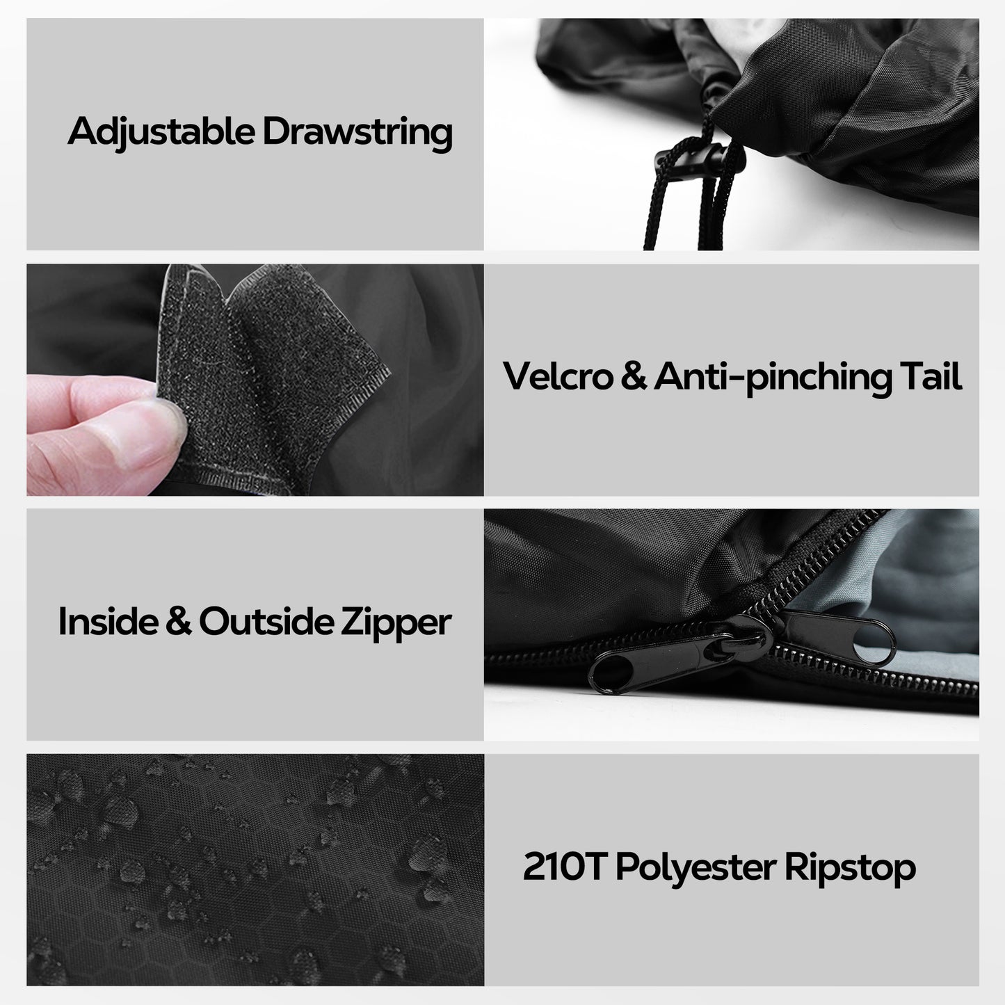 OHHANI Sleeping Bag for Adults Lightweight Backpacking, Comfort 40°F to 77°F, 87" x 30" Suitable for Camping, Hiking, Travel, Black